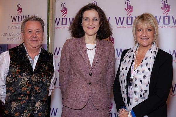 Mike Sebbage, Rt Hon Theresa Villiers MP and Carol Mann at the Women on the Web launch